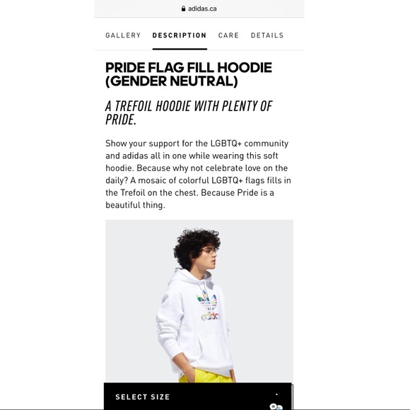 ADIDIAS Pride Flag Fill Hoodie - Gender Neutral - Picture 5 of 7